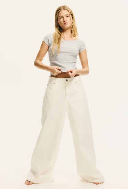Ribbed off-the-shoulder top